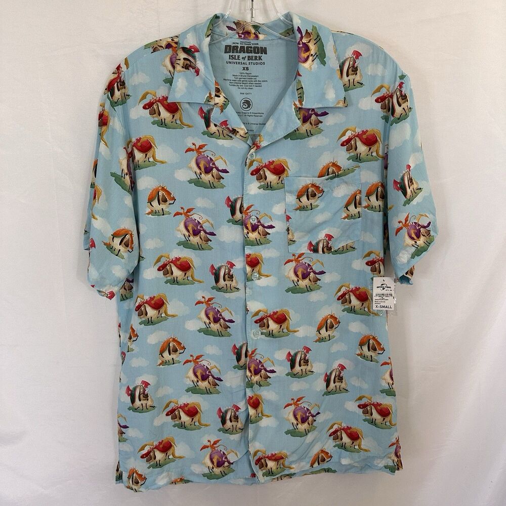 Universal Studios Epic Universe Isle Of Berk Button Shirt XS How To Train Dragon